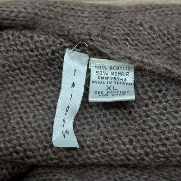 TWIGGY Vintage 90s Mohair Longline Duster Hooded Belted Cardigan Size XL - Picture 10 of 10